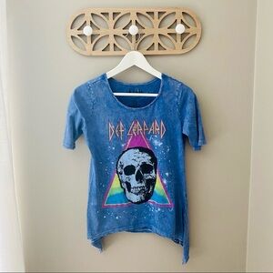 Def Leppard Tee Shirt Blue Sz Small